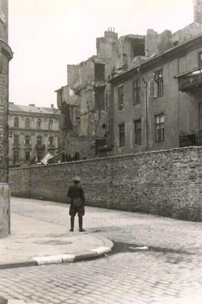 One of the walls surrounding the Warsaw Ghetto